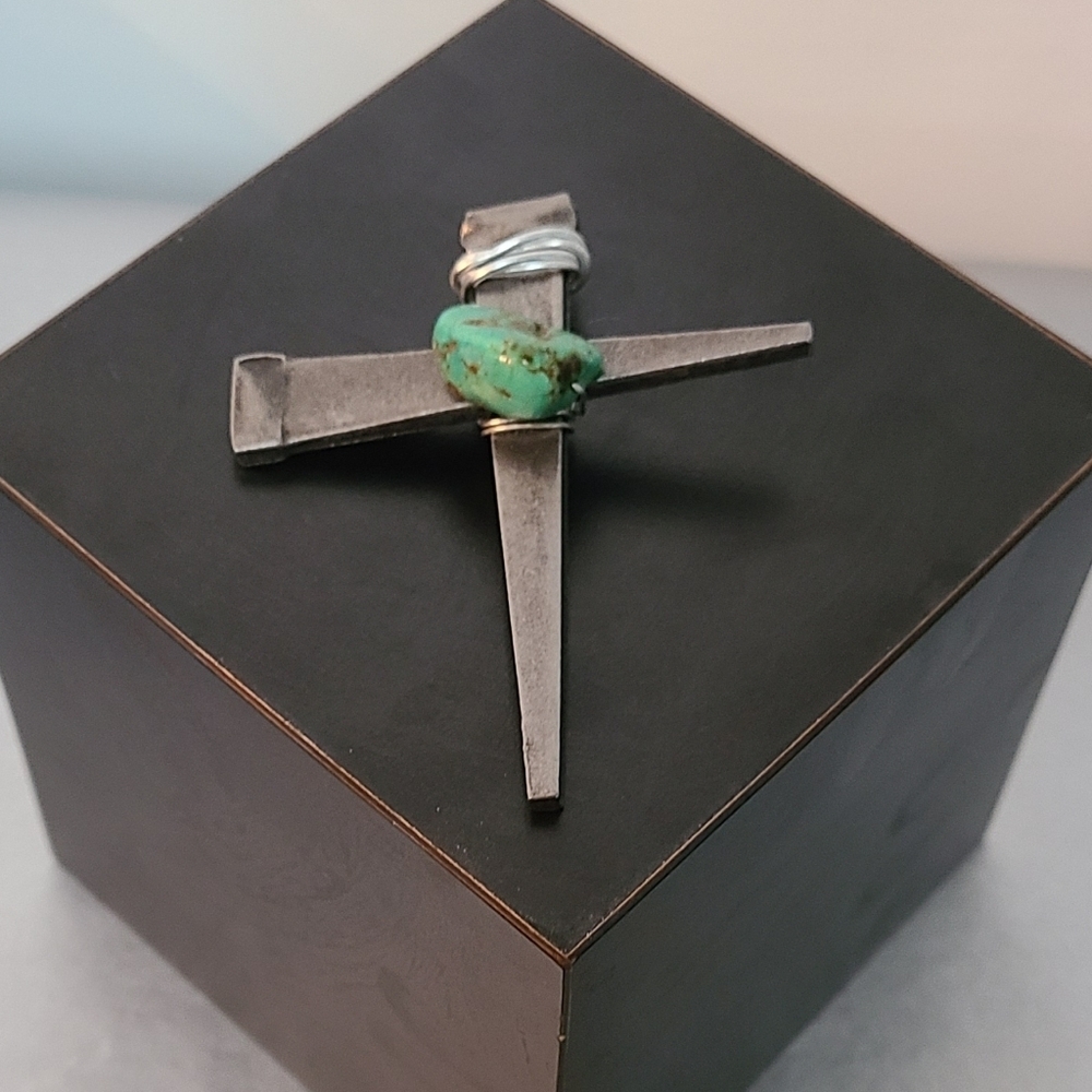 Handmade Cross with Turquoise Stone